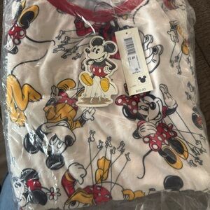 Disney Mickey and Minnie Mouse Graphic Pajama Set - Red, Yellow, Black, White